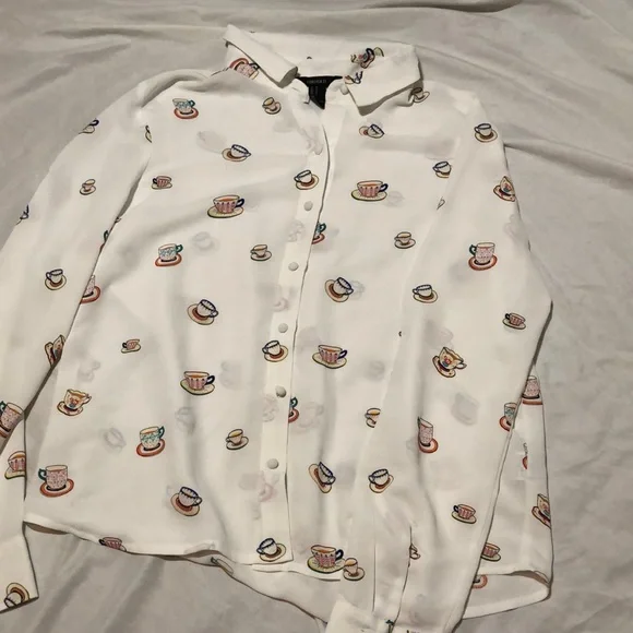 White tea cup button down - Picture 2 of 2